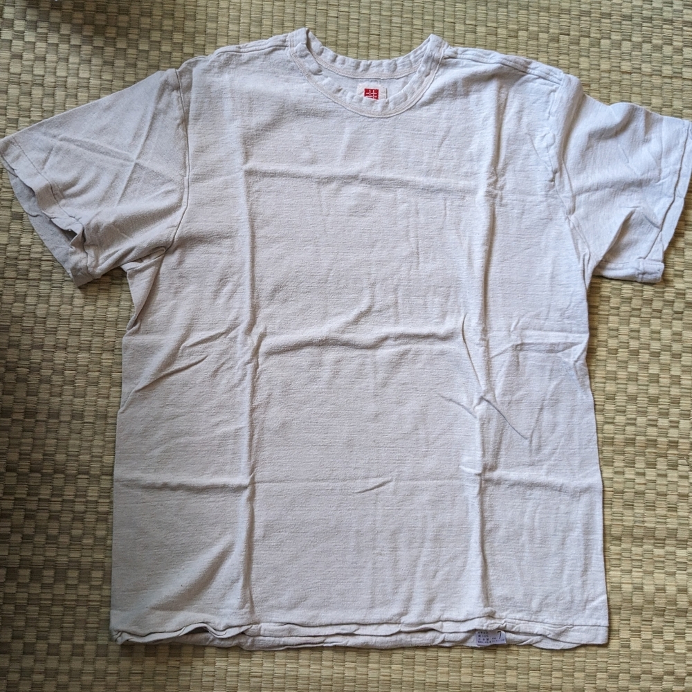 Tezomeya Loopwheeled Cotton T-shirt Undyed Men's Size 7 (US S/M) Made in Japan